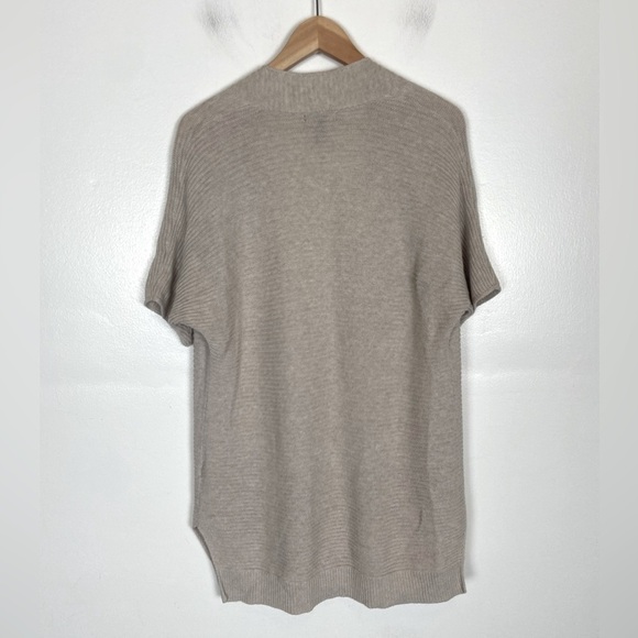 Gap Ribbed Short Sleeve Open Front Cardigan Size XS Oversized Light Pink - Picture 2 of 8